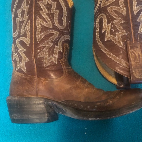 Rod Patrick Wing Tip Square Toe Western Boots - Picture 9 of 16